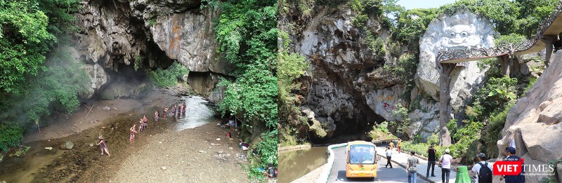 Di tích lịch sử Hang Gợp trước đây (ảnh trái) và sau khi được Tập đoàn FVG đầu tư (ảnh phải) xây dựng Khu du lịch Cổng Trời Đông Giang Di tích lịch sử Hang Gợp trước đây (ảnh trái) và sau khi được Tập đoàn FVG đầu tư (ảnh phải) xây dựng Khu du lịch Cổng Trời Đông Giang