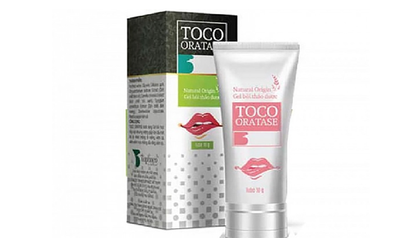Sản phẩm Gel bôi thảo dược TOCO ORATASE 10g do Công ty TNHH công nghệ sinh học dược mỹ phẩm SJK (địa chỉ: thôn Nghĩa Hảo, xã Phú Nghĩa, huyện Chương Mỹ, TP Hà Nội) sản xuất (Ảnh SKDS) Sản phẩm Gel bôi thảo dược TOCO ORATASE 10g do Công ty TNHH công nghệ sinh học dược mỹ phẩm SJK (địa chỉ: thôn Nghĩa Hảo, xã Phú Nghĩa, huyện Chương Mỹ, TP Hà Nội) sản xuất (Ảnh SKDS)