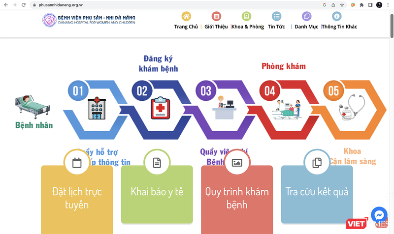 Ứng dụng đặt lịch khám bệnh tại Bệnh viện Phụ sản - Nhi TP Đà Nẵng