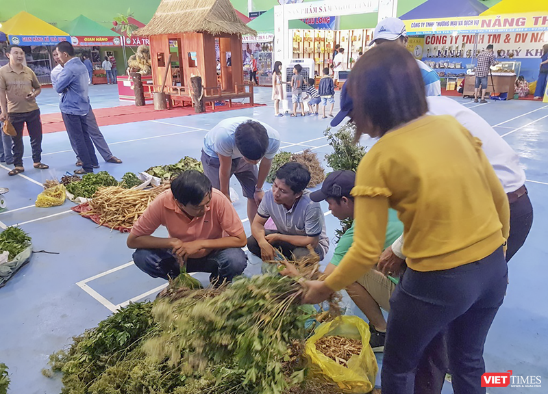 Cây dược liệu được bày bán tại chợ Sâm Ngọc Linh tỉnh Quảng Nam. (ảnh CTV)