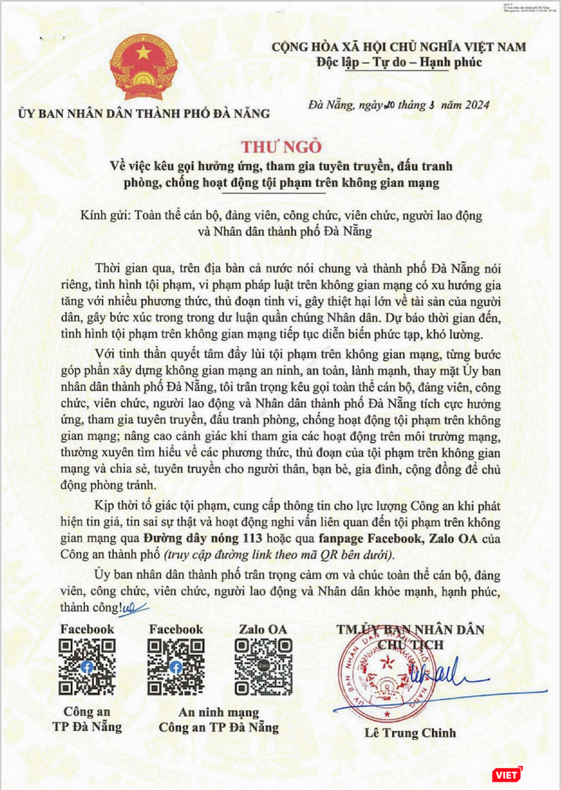 Chủ tịch UBND TP Đà Nẵng gửi Thư ngỏ. vt-thu-ngo-2915.png