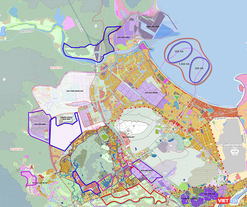 Bản đồ quy hoạch vị trí chọn xây dựng Khu thương mại tự do Đà Nẵng