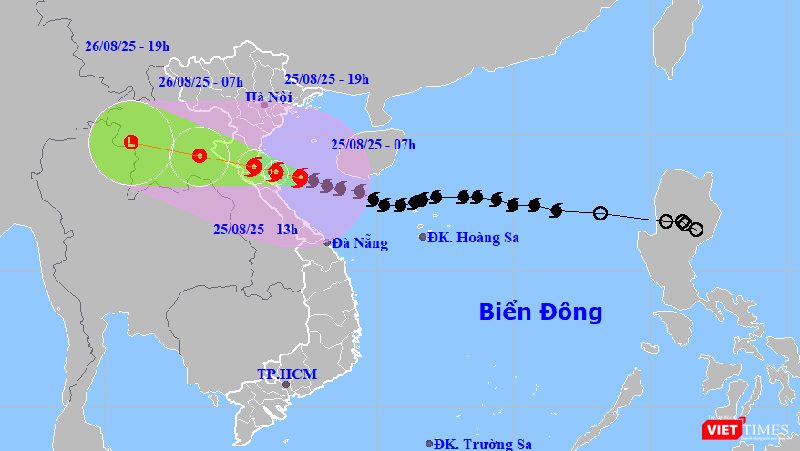 Đến 19h ngày 25/8, vị trí tâm bão khoảng 18,8 độ vĩ Bắc - 105,5 độ kinh Đông, trên đất liền các tỉnh Thanh Hóa-Hà Tĩnh vt_bao so 5 1.png