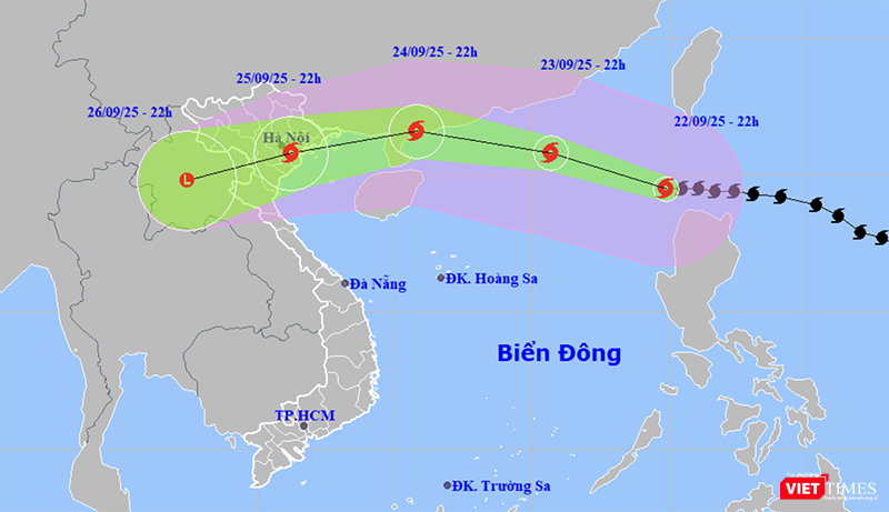 Tối 22/9, siêu bão Ragasa đã đi vào vùng biển phía Đông Bắc của khu vực Bắc Biển Đông, trở thành cơn bão số 9 trong năm 2025. vt_bao so 9.png