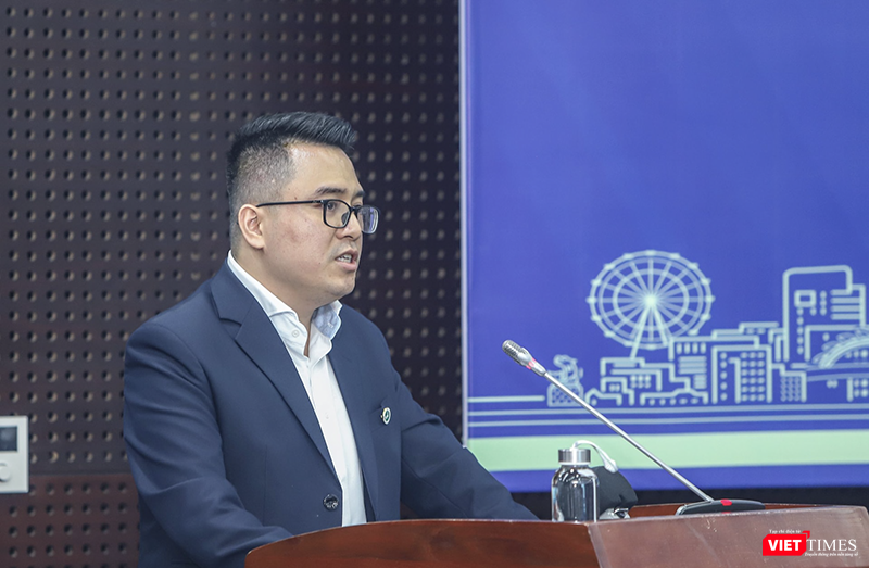 Ông Tô Trần Hòa, Phó Trưởng ban Phát triển thị trường Chứng khoán, Uỷ ban chứng khoán Nhà nước phát biểu tại diễn đàn. vt_dien dan tai san ma hoa 8.png