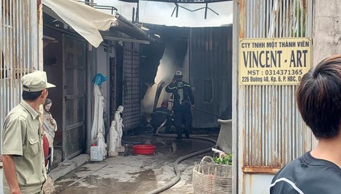 Hiện trường vụ cháy ở Quận Thủ Đức.