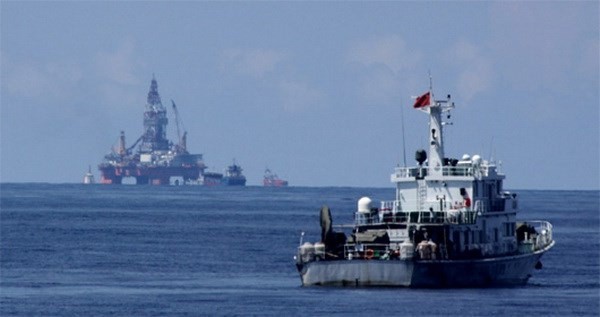 Vị trí neo đậu của giàn khoan Hải Dương 981 nằm sâu trong vùng đặc quyền kinh tế của Việt Nam. (Ảnh: Cảnh sát biển)
