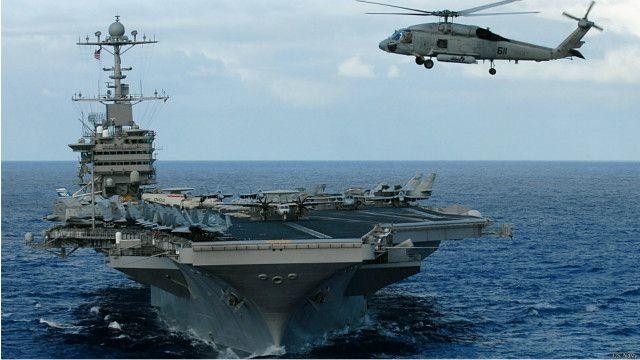 Tàu sân bay Mỹ tuần tra trên Biển Đông. Ảnh: US Navy Tàu sân bay Mỹ tuần tra trên Biển Đông. Ảnh: US Navy