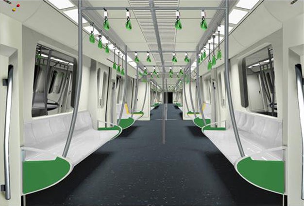 Phối cảnh nội thất đoàn tàu đường sắt Cát Linh