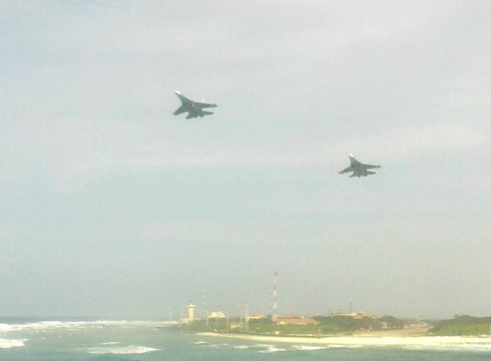 Chiến đấu cơ Su-30MK2 của không quân Việt Nam tuần tra tại quần đảo Trường Sa