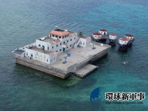 Trung Quốc xây dựng trái phép tại đá Chữ Thập - Ảnh: Sohu 