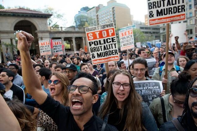 Biểu tình diễn ra tại Quảng trường Liên minh ở New York. (Nguồn: nydailynews)