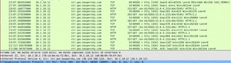 Giao tiếp không mã hóa giữa phần mềm diệt virus Kaspersky và các máy chủ Kaspersky ở xa. Giao tiếp không mã hóa giữa phần mềm diệt virus Kaspersky và các máy chủ Kaspersky ở xa.