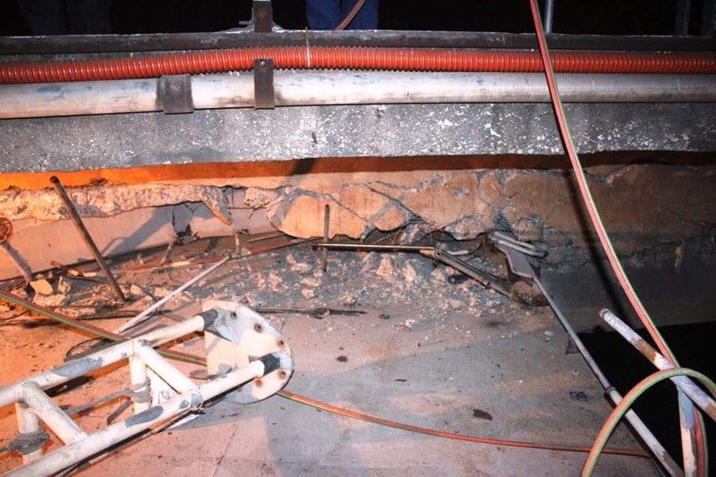 Trụ cầu An Thái bị hư hỏng nặng.