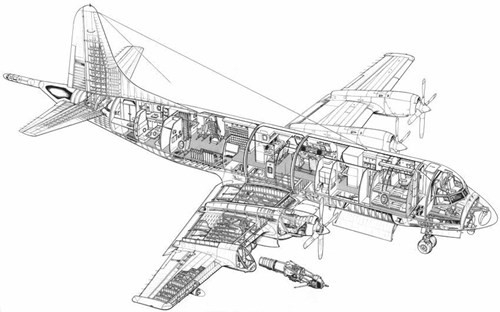 Sơ đồ cấu tạo chung máy bay P-3 Orion. Sơ đồ cấu tạo chung máy bay P-3 Orion.