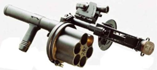 Súng Mk-1 khi mở ổ quay nạp đạn.