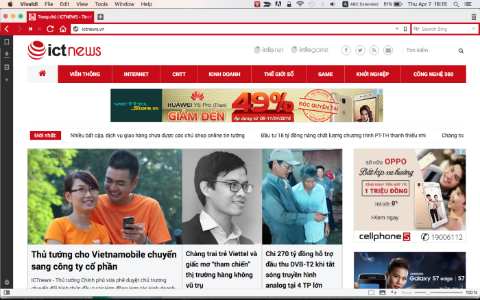 Vivaldi: trình duyệt web chỉ dành cho “dân pro“ ảnh 1 Vivaldi: trình duyệt web chỉ dành cho “dân pro“ ảnh 1