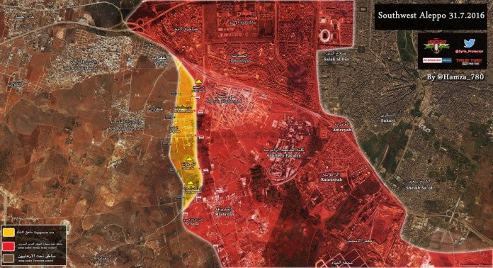 Bản đồ chiến sự thành phố Aleppo ngày 01.08.2016