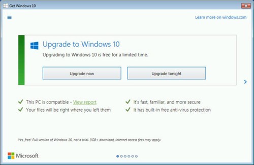 Windows 10 thậm chí cũng "ép" người dùng.