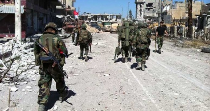 Quân đội Syria trên đường phố Aleppo