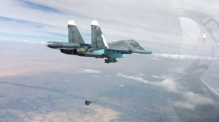 Máy bay ném bom Su-34 Nga không kích ở Syria (ảnh minh họa)