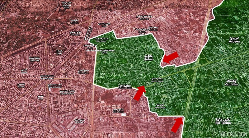 Chiến trường Jobar, các mũi tiến công của quân đội Syria 