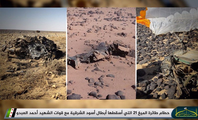 Phiến quân tuyên bố bắn hạ máy bay chiến đấu Syria, phi công bị bắt ảnh 1 Phiến quân tuyên bố bắn hạ máy bay chiến đấu Syria, phi công bị bắt ảnh 1