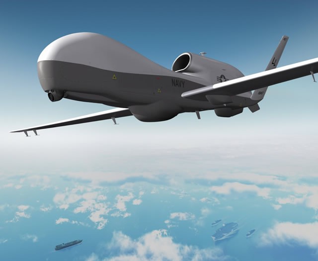 Máy bay trinh sát tầm cao không người lái Hải quân MQ-4 Triton - ảnh minh họa của trang Northrop Grumman