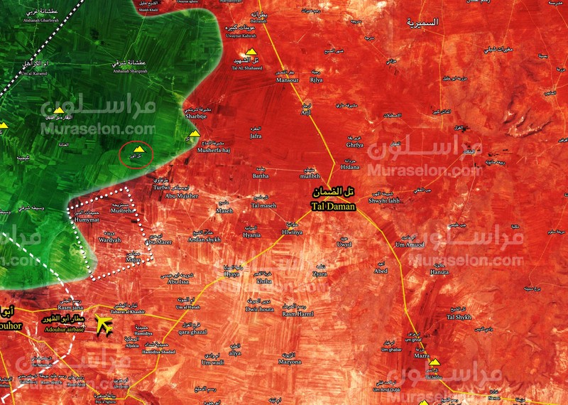 Những khu dân cư quân đội Syria giải phóng ngày 27.01.2018 - ảnh Muraselon