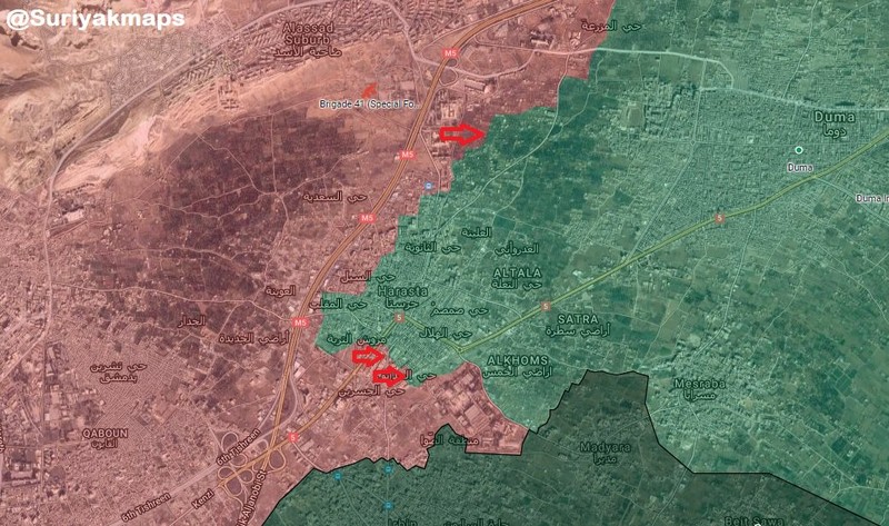 Nga dội bom, quân đội Syria tiến đánh sào huyệt thánh chiến Đông Ghouta ảnh 1 Nga dội bom, quân đội Syria tiến đánh sào huyệt thánh chiến Đông Ghouta ảnh 1