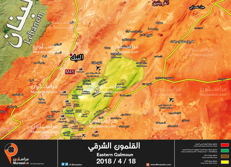 Khu vực chiến tuyến Qalamoun. Ảnh minh họa Muraselon