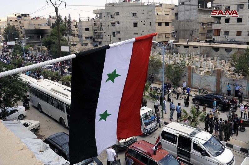 Quân đội Syria thượng cờ trong 3 quận ven Damascus sạch bóng thánh chiến ảnh 1 Quân đội Syria thượng cờ trong 3 quận ven Damascus sạch bóng thánh chiến ảnh 1