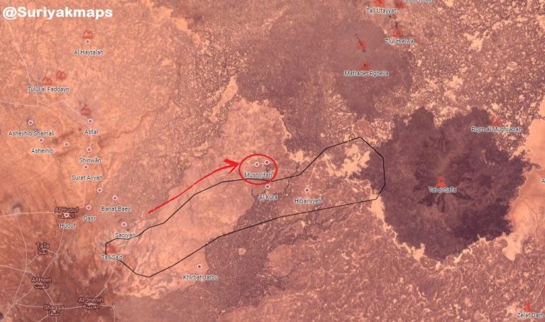 Hướng tấn công chính của chiến trường Suwayda.Ảnh South Front