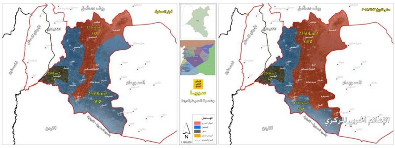 Bản đồ chiến sự tỉnh Daraa. Ảnh truyền thông Hezbollah
