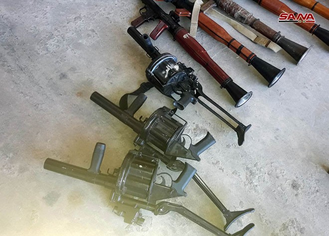 Quân đội Syria thu một số súng phóng lựu liên thanh RBG-6 40mm do Croatia sản xuất, một súng phóng lựu RPG-29 với một số đạn phóng lựu chống tăng.