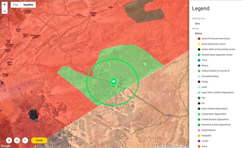 Khu vực căn cứ địa của đặc nhiệm Mỹ Al-Tanf gần biên giới với Iraq. Ảnh minh họa South Front