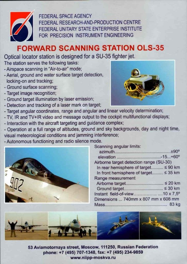 Tính năng kỹ chiến thuật của thiết bị trinh sát, phát hiện, giám sát mục tiêu và đo xa hồng ngoại - laser OLS - 35 Tính năng kỹ chiến thuật của thiết bị trinh sát, phát hiện, giám sát mục tiêu và đo xa hồng ngoại - laser OLS - 35