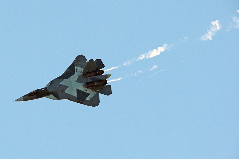 Máy bay siêu tiêm kích tàng hình Su-57. Ảnh minh họa Russian Gazeta