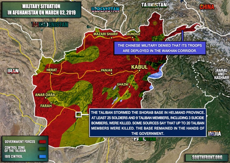 Tình hình chiến trường Afghanistan tính đến ngày 02.03.2019 theo South Front. Tình hình chiến trường Afghanistan tính đến ngày 02.03.2019 theo South Front.