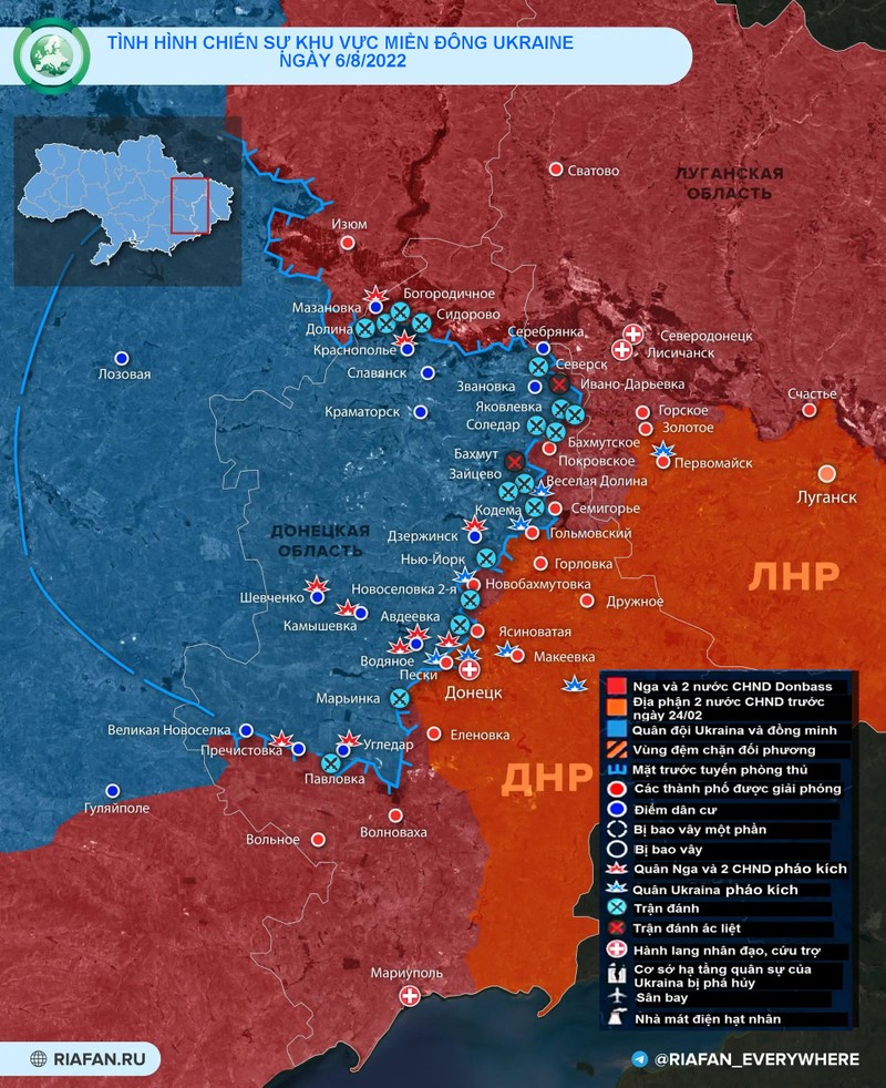 Tình hình chiến sự khu vực Donbass ngày 6/8, Ảnh RIA,FAN Tình hình chiến sự khu vực Donbass ngày 6/8, Ảnh RIA,FAN