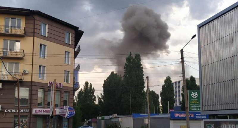 Các vụ nổ ở thị trấn Nova Kakhovka. Tháng 8/2022. Ukraine. Ảnh Military Portal Ukraine.