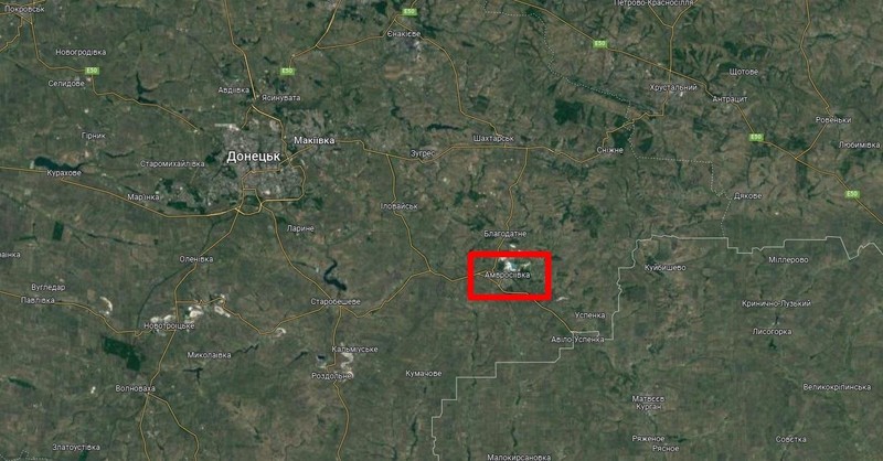 Thị trấn Amvrosiivka trên bản đồ. Ảnh mil.in.ua. Thị trấn Amvrosiivka trên bản đồ. Ảnh mil.in.ua.