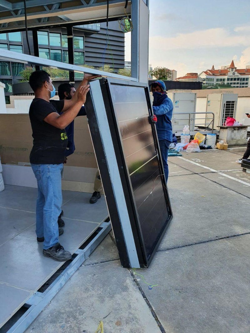 Khối tường BIPV xây dựng. Ảnh PV magazine