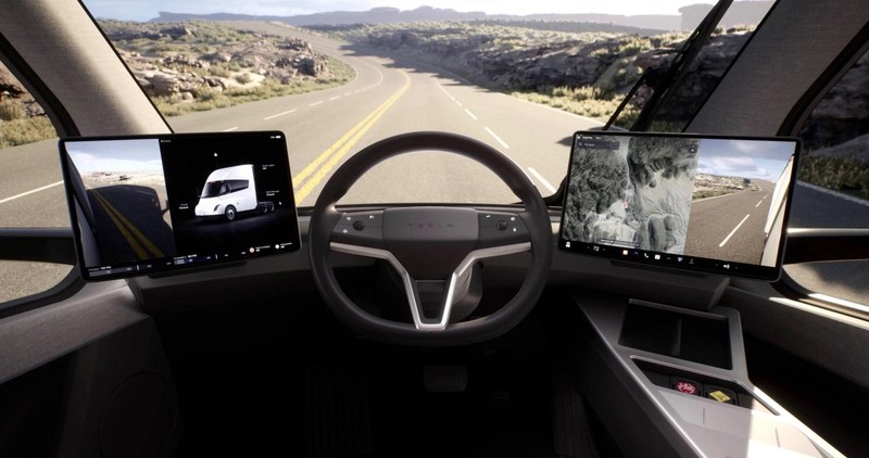 Khoang lái của Tesla Semi. Ảnh Tesla. Khoang lái của Tesla Semi. Ảnh Tesla.
