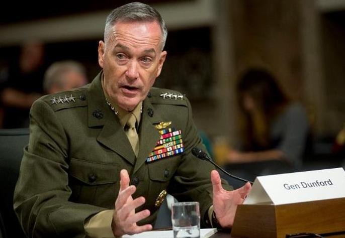 Tướng Joseph Dunford, Chủ tịch Hội đồng Tham mưu trưởng Liên quân Mỹ. Ảnh: ibtimes