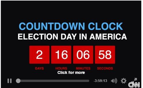 Đồng hồ đếm ngược chỉ sự kiện bầu cử Mỹ (ảnh CNN)