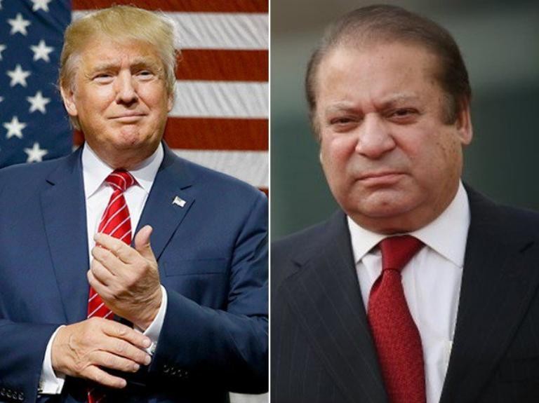 Tổng thống đắc cử Mỹ Donald Trump và Thủ tướng Pakistan Nawaz Sharif. Ảnh: Sindh News Online