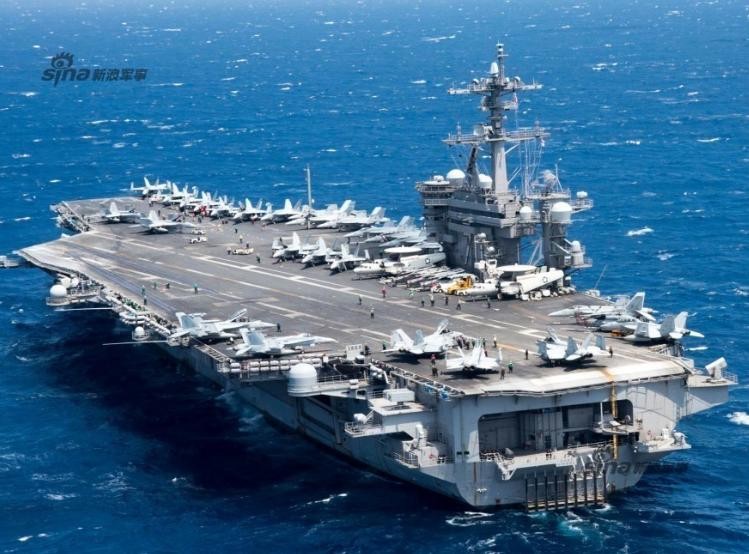 Tàu sân bay USS Carl Vinson, Hạm đội 3, Hải quân Mỹ. Ảnh: Sina