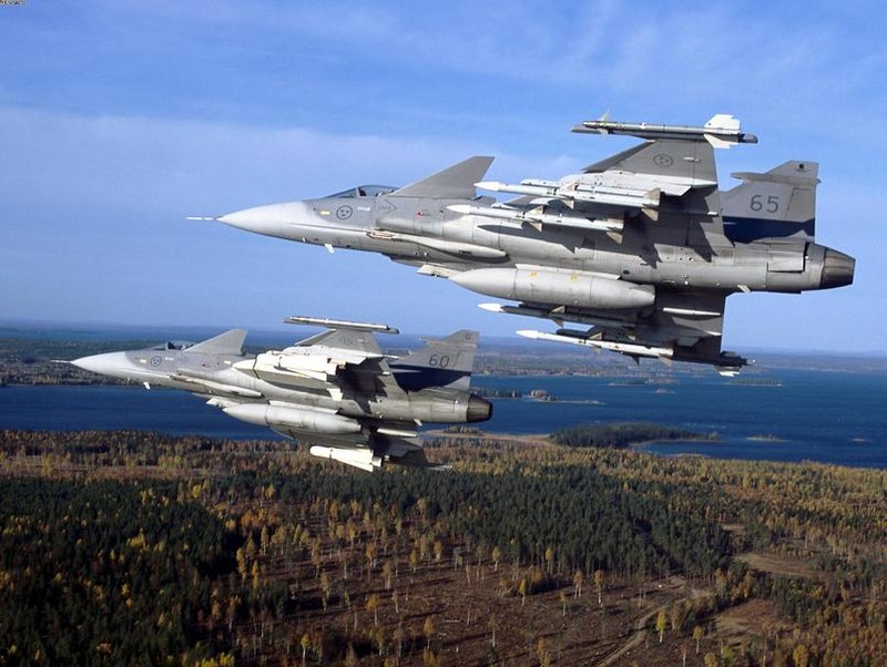 Máy bay chiến đấu JAS-39 Gripen của không quân Thụy Điển. Ảnh: Huanqiu. Máy bay chiến đấu JAS-39 Gripen của không quân Thụy Điển. Ảnh: Huanqiu.