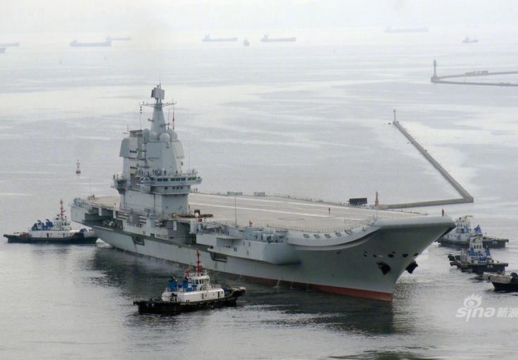 Tàu sân bay Type 001A Trung Quốc chạy thử lần thứ hai. Ảnh: Sina. Tàu sân bay Type 001A Trung Quốc chạy thử lần thứ hai. Ảnh: Sina.